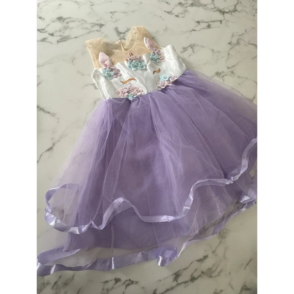 Unicorn Princess Purple Dress Up Costume/ Halloween Kids Size 5-6